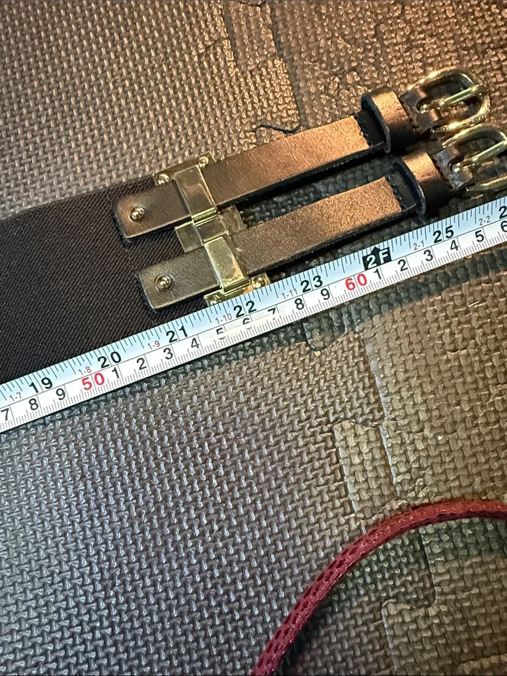 White House Black Market Black and gold Double-Buckle Waist Belt